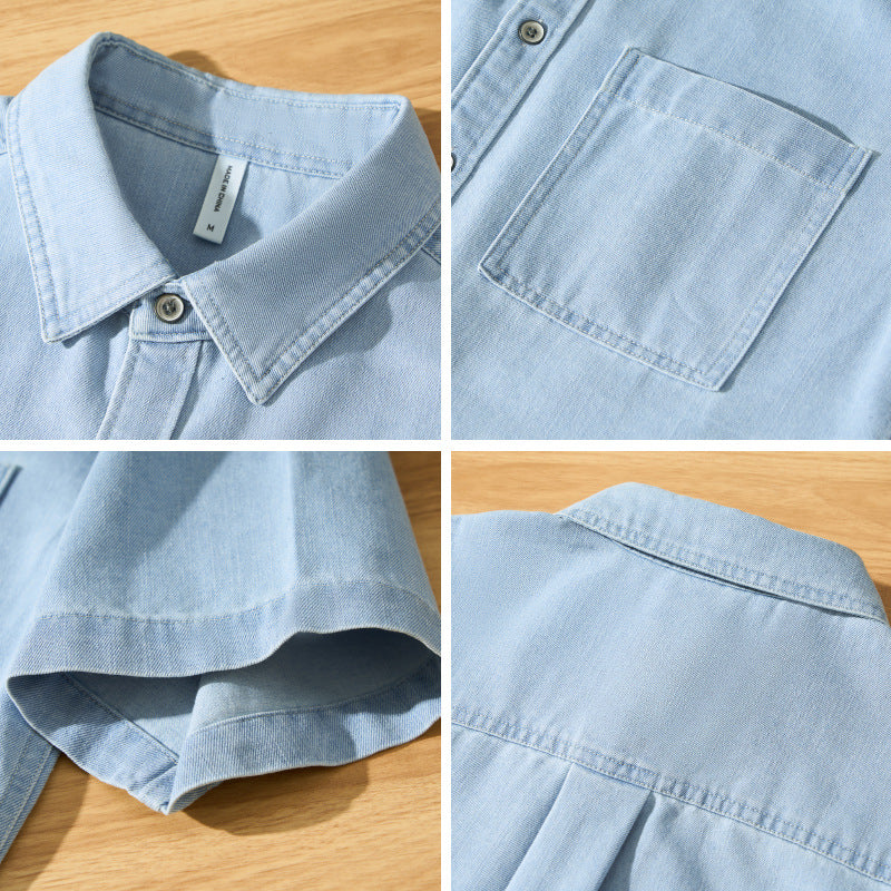 Men's Denim Short Sleeve Shirt