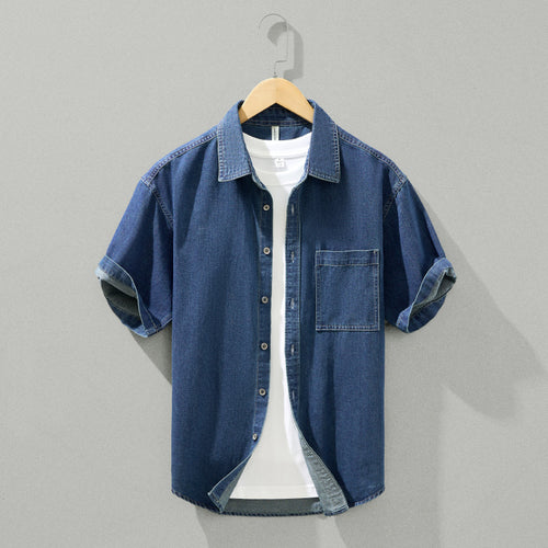 Men's Denim Short Sleeve Shirt