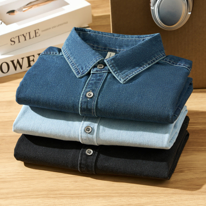 Men's Denim Short Sleeve Shirt